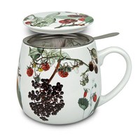 Könitz My Favourite Tea Porcelánový hrnek se sítkem s pokličkou Fruits 420 ml